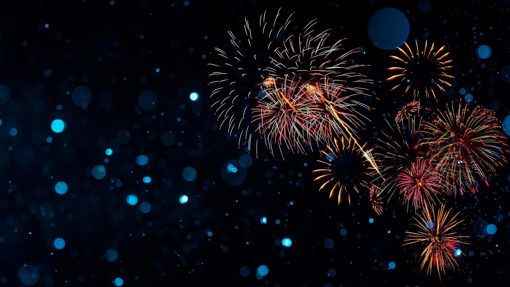 Fireworks with Abstract bokeh background photo