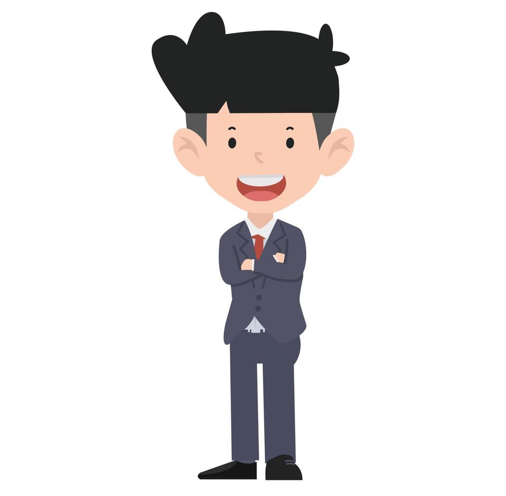business man standing with crossed arms vector