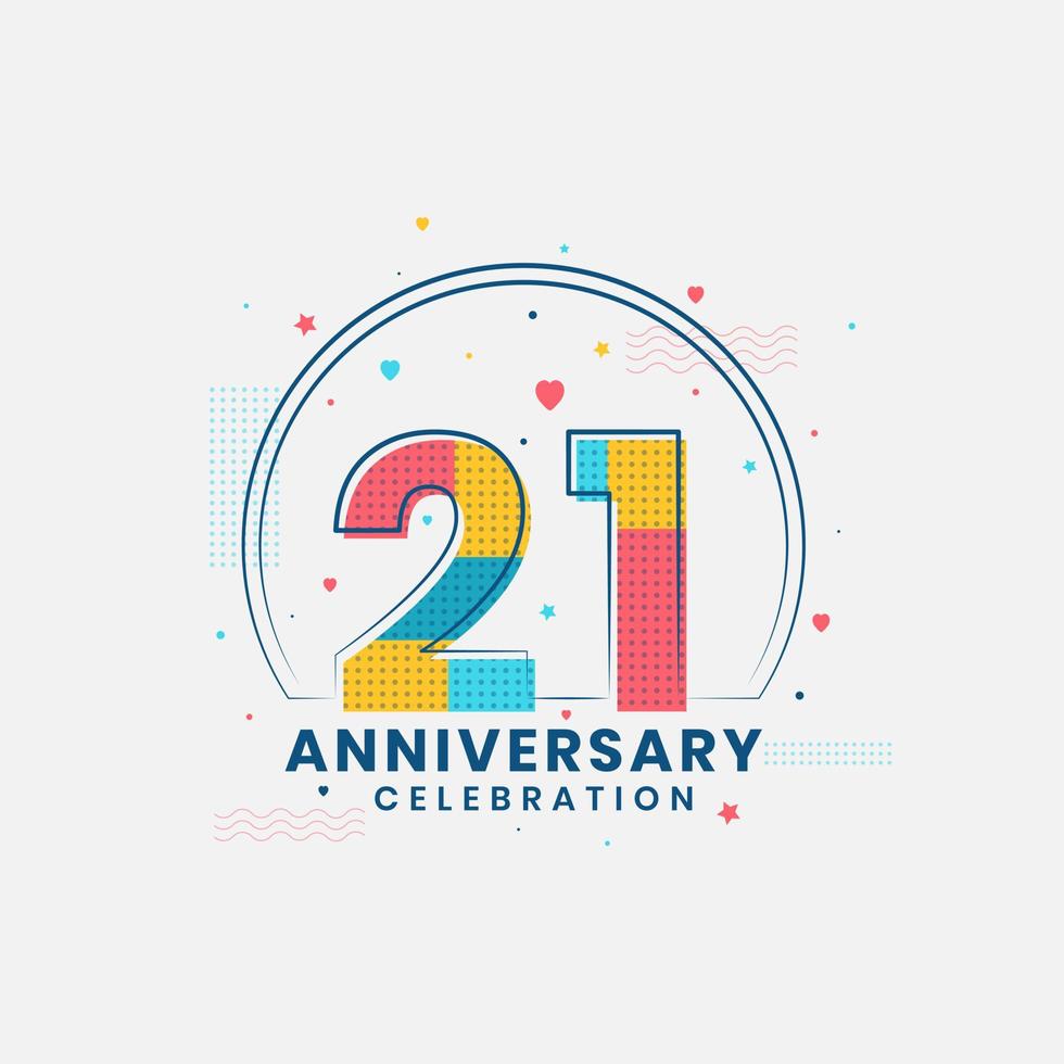 21 Anniversary celebration, Modern 21st Anniversary design vector