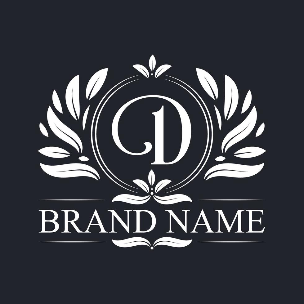 plantilla de diseño de logotipo de letra d elegante vintage. vector