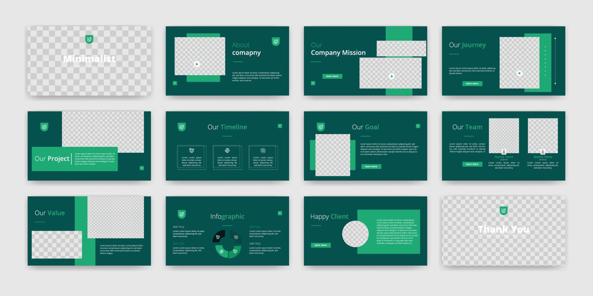 minimalist business presentation powerpoint template vector