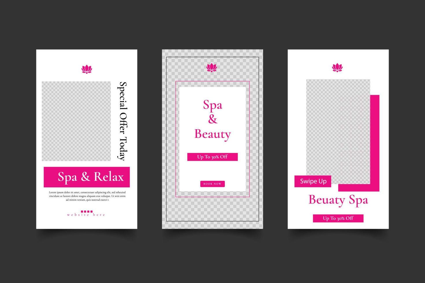 spa social media story template vector