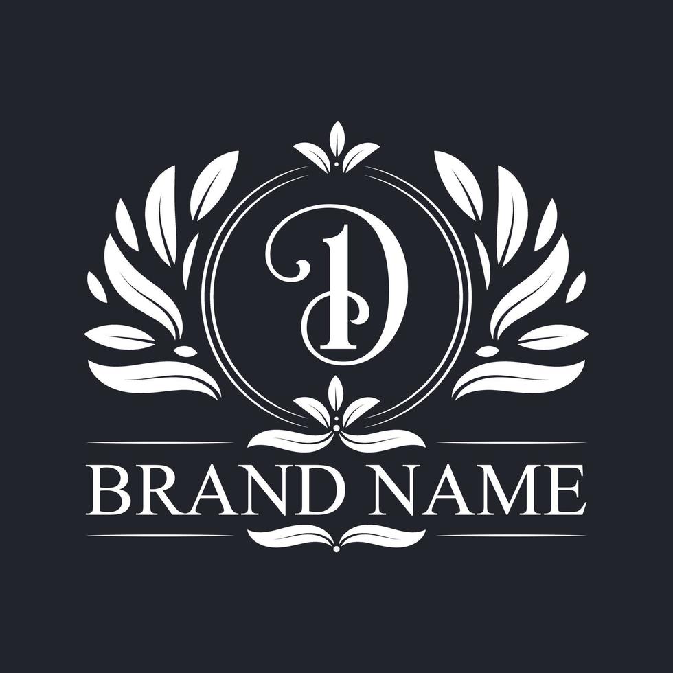 Vintage Luxury D alphabet logo design. vector