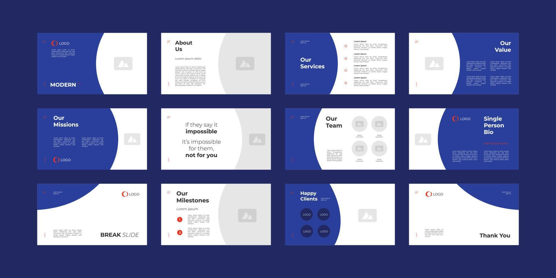 plantilla de diseño de diapositiva de presentación moderna simple vector