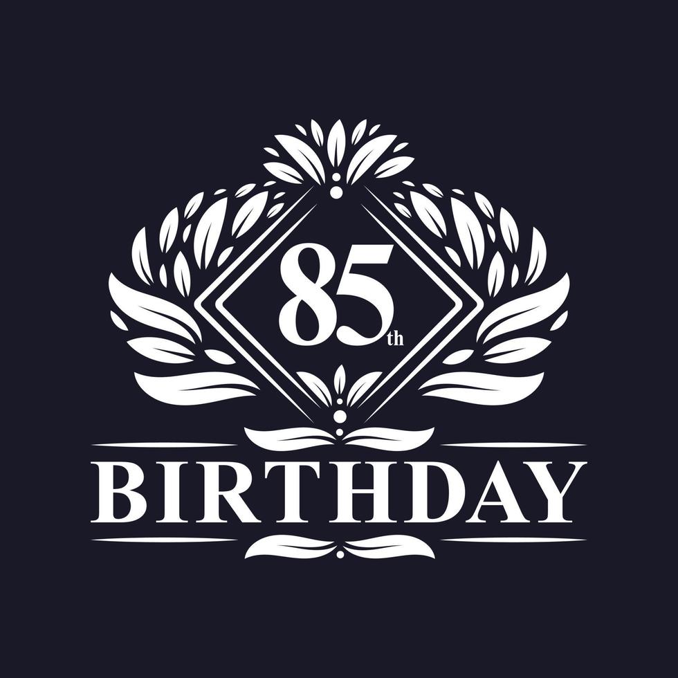 85 years Birthday Logo, Luxury 85th Birthday Celebration. vector