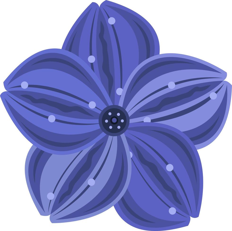 Ilustración de vector de flor de ornamento azul oscuro para diseño gráfico y elemento decorativo