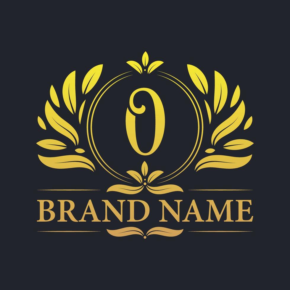 diseño de logotipo de letra o dorada de lujo vintage. vector