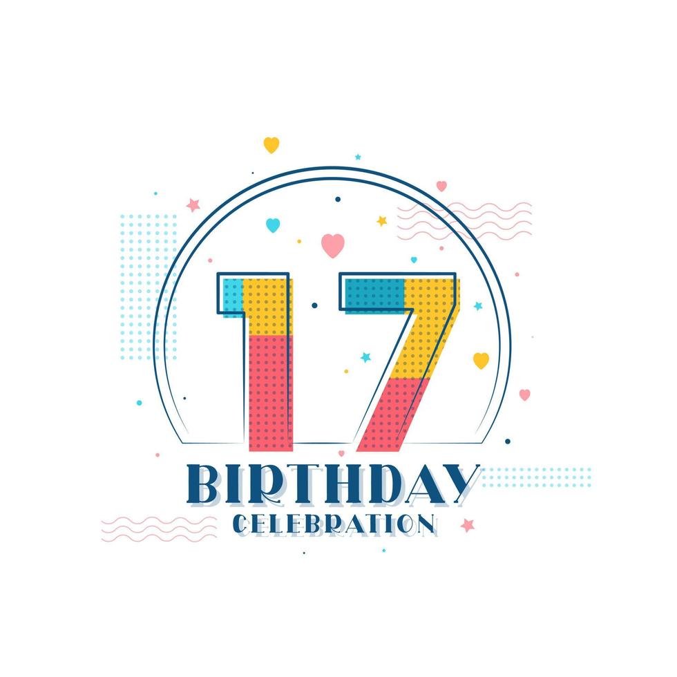 17 Birthday celebration, Modern 17th Birthday design vector