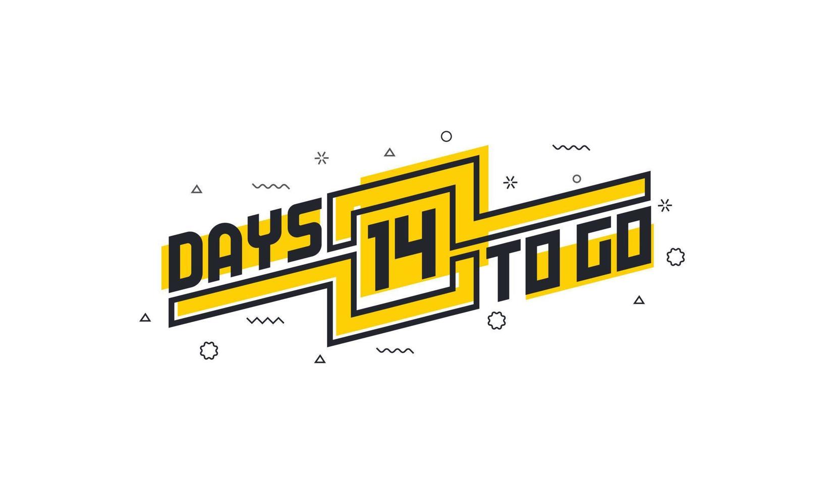 14 days to go countdown sign for sale or promotion. vector