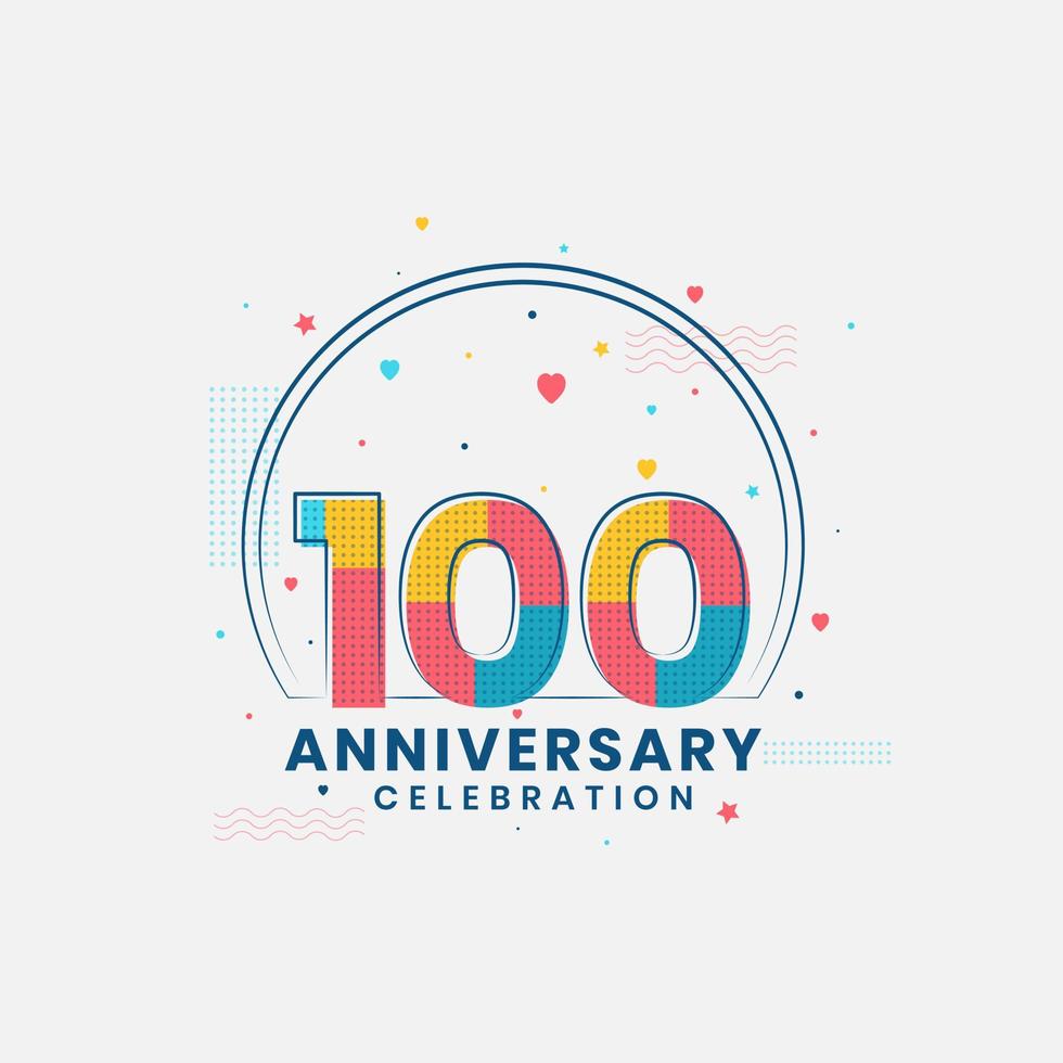 celebración del 100 aniversario, diseño moderno del 100 aniversario vector