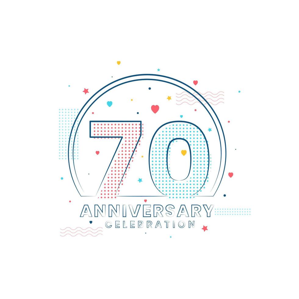 70 years Anniversary celebration, Modern 70 Anniversary design vector