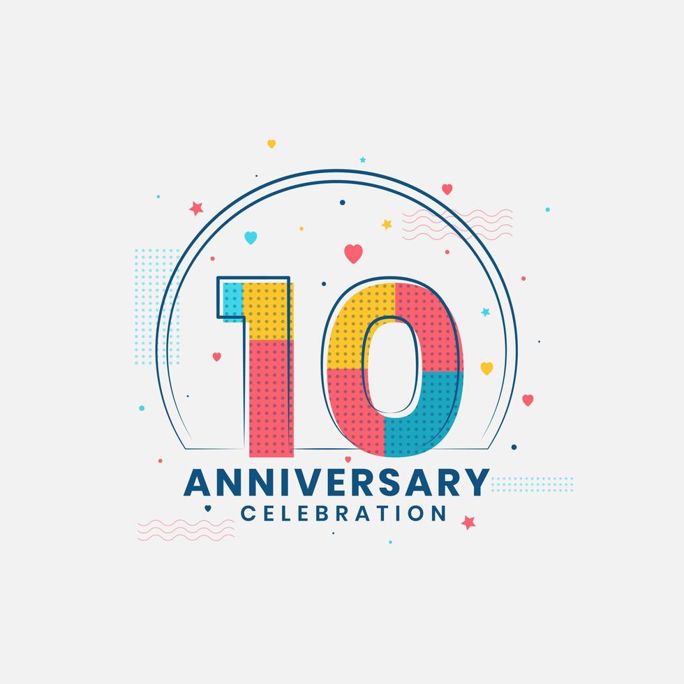 10 Anniversary celebration, Modern 10th Anniversary design vector
