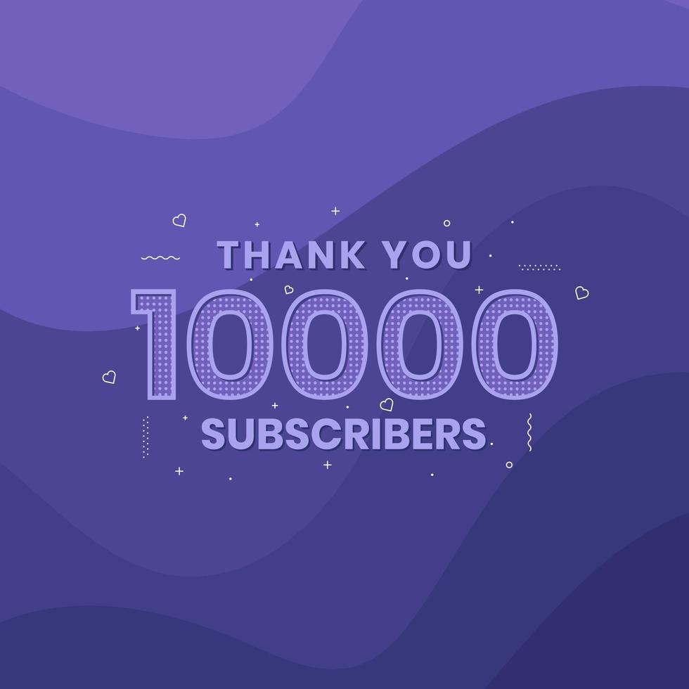 Thank you 10000 subscribers 10k subscribers celebration. vector