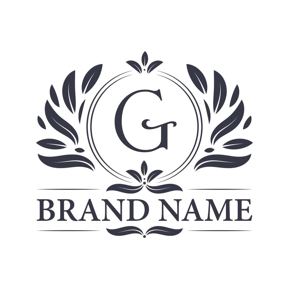 Vintage Elegant G Letter logo design template. vector
