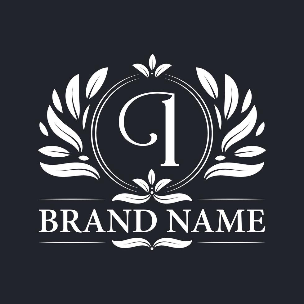 diseño de logotipo de letra i dorada de lujo vintage. vector