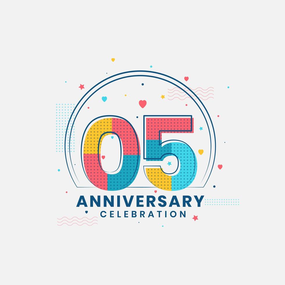 5 Anniversary celebration, Modern 5th Anniversary design vector