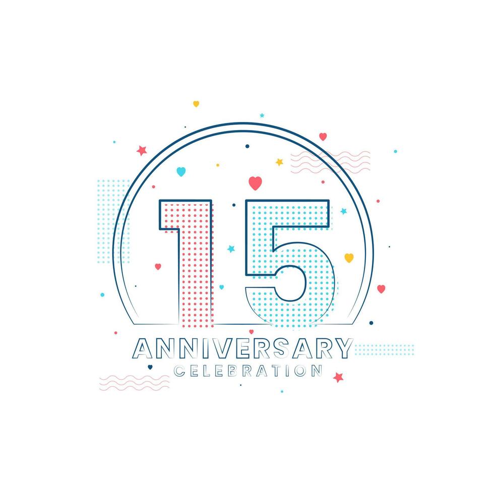 15 years Anniversary celebration, Modern 15 Anniversary design vector