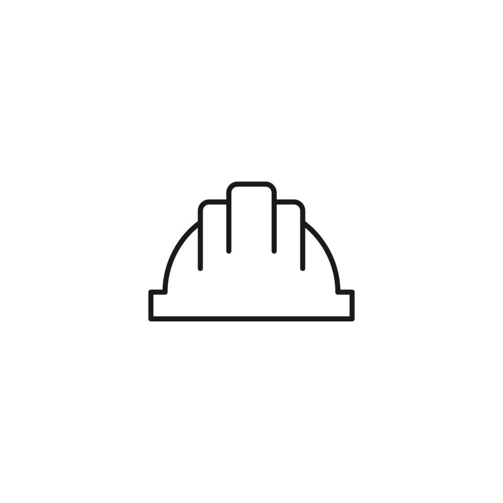 Building and renovation concept. Vector signs and editable stroke. Suitable for stores, shop, web sites, banners, books. Line icon of building helmet