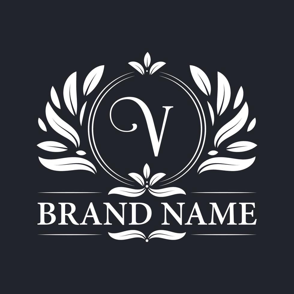 plantilla de diseño de logotipo de letra v elegante vintage. vector