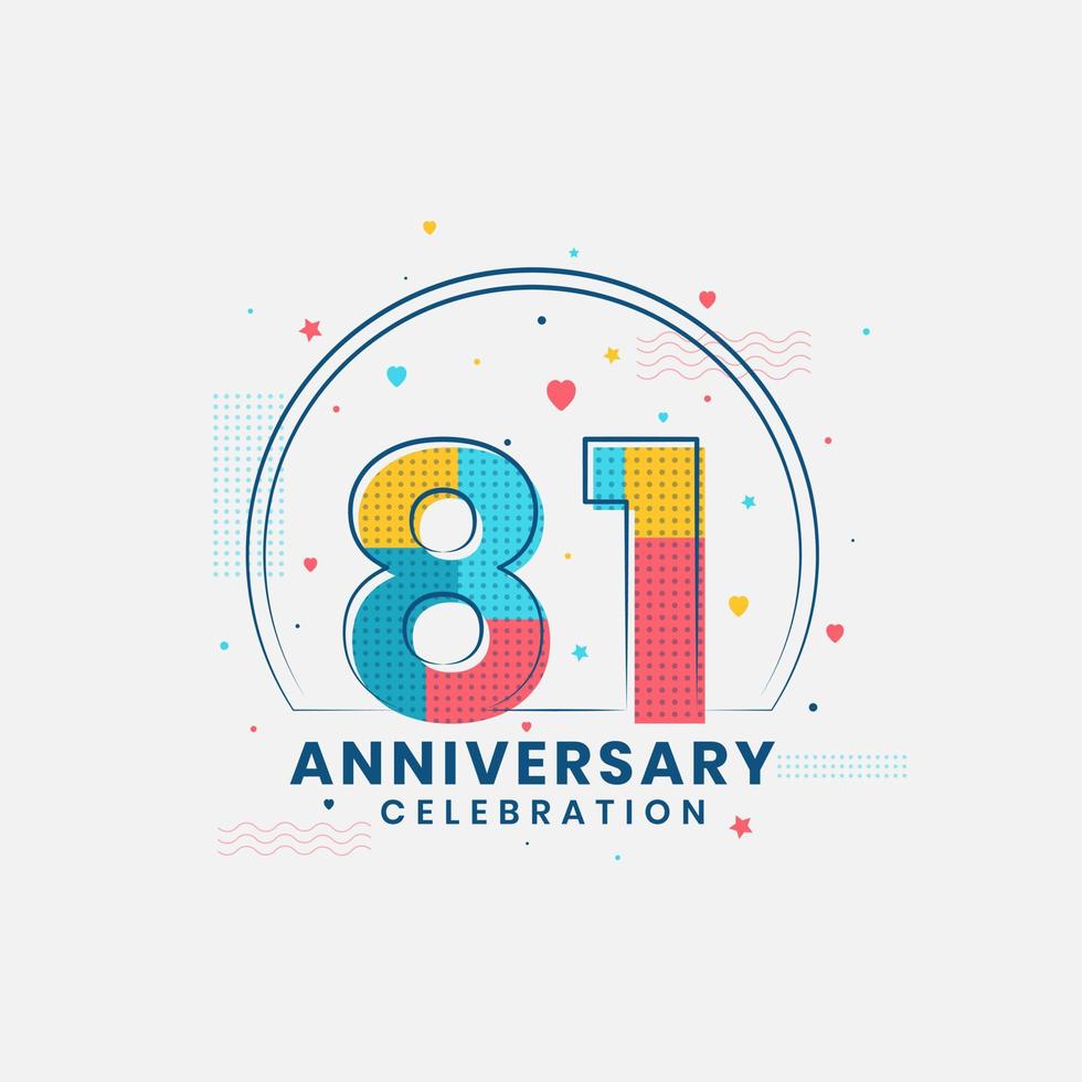 81 Anniversary celebration, Modern 81st Anniversary design vector