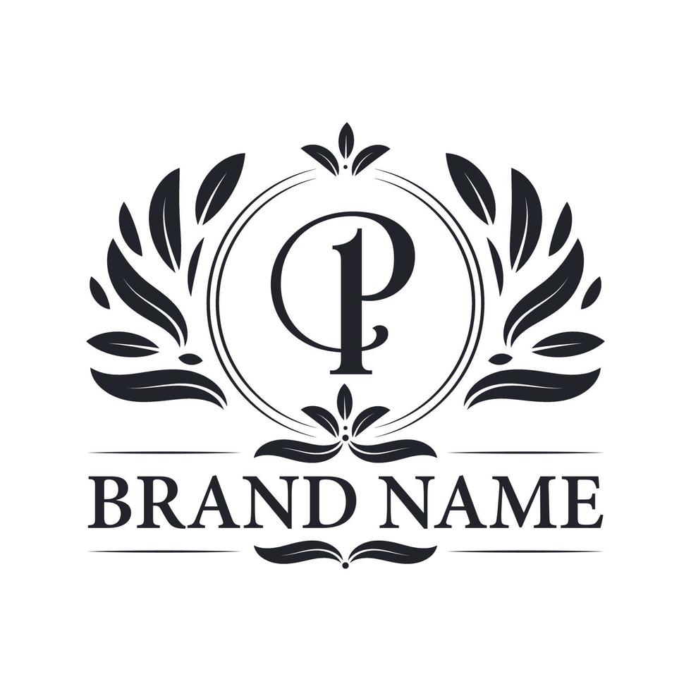 Vintage Luxury golden P letter logo design. vector