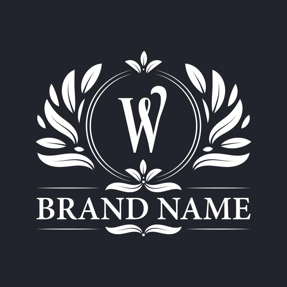 Vintage Luxury golden W letter logo design. vector