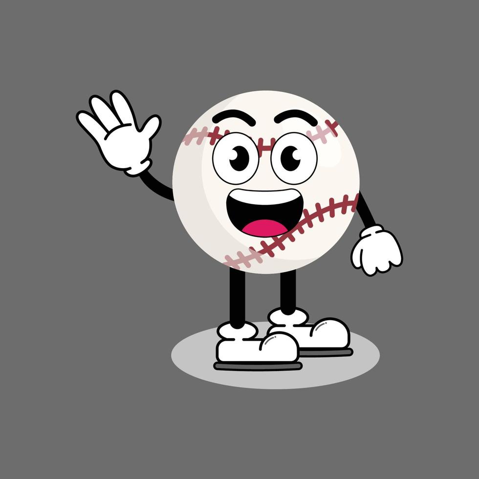 Illustration vector graphic cartoon character of cute mascot baseball with pose. Suitable for children book illustration.