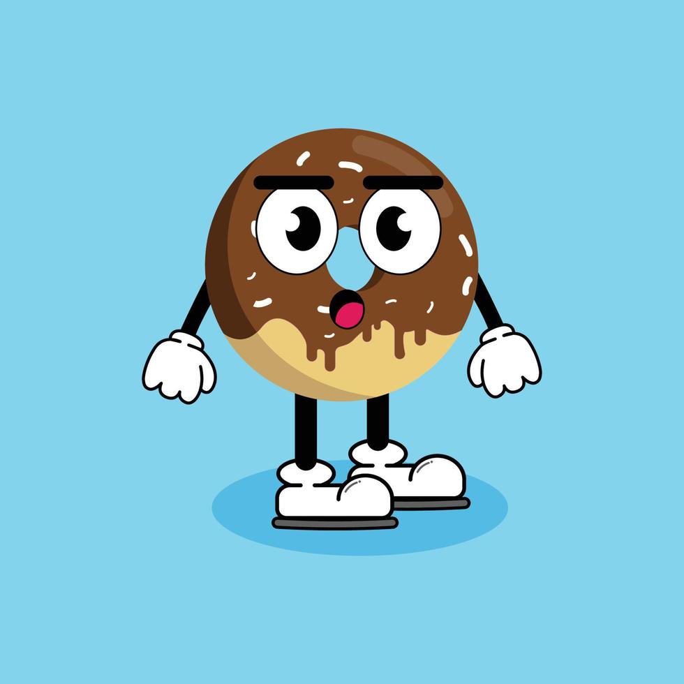 Illustration vector graphic cartoon character of cute mascot Donut with pose. Suitable for children book illustration.