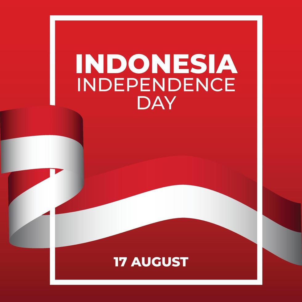feliz día de la independencia de indonesia celebración vector plantilla diseño ilustración cartel ola bandera