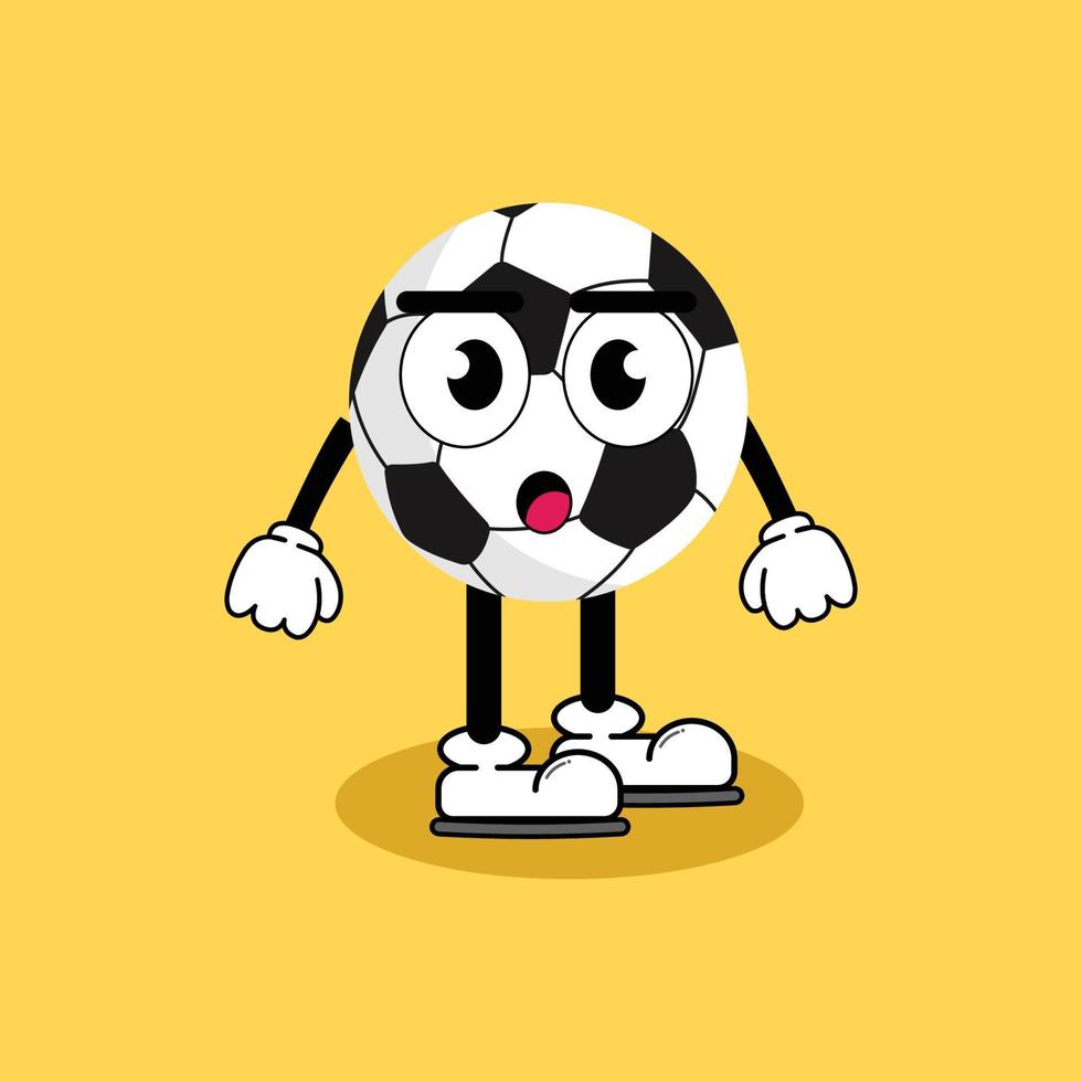 ilustración vectorial personaje de dibujos animados gráficos de linda mascota de fútbol con pose. adecuado para la ilustración de libros infantiles. vector