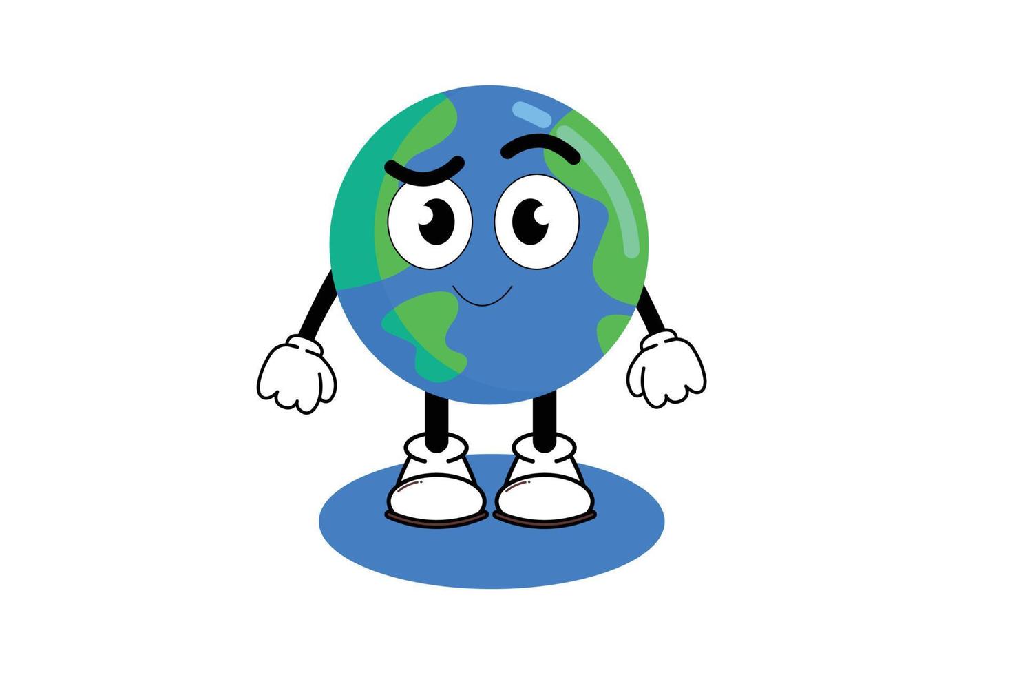 Illustration vector graphic cartoon character of cute mascot earth with pose. Suitable for children book illustration and element design.