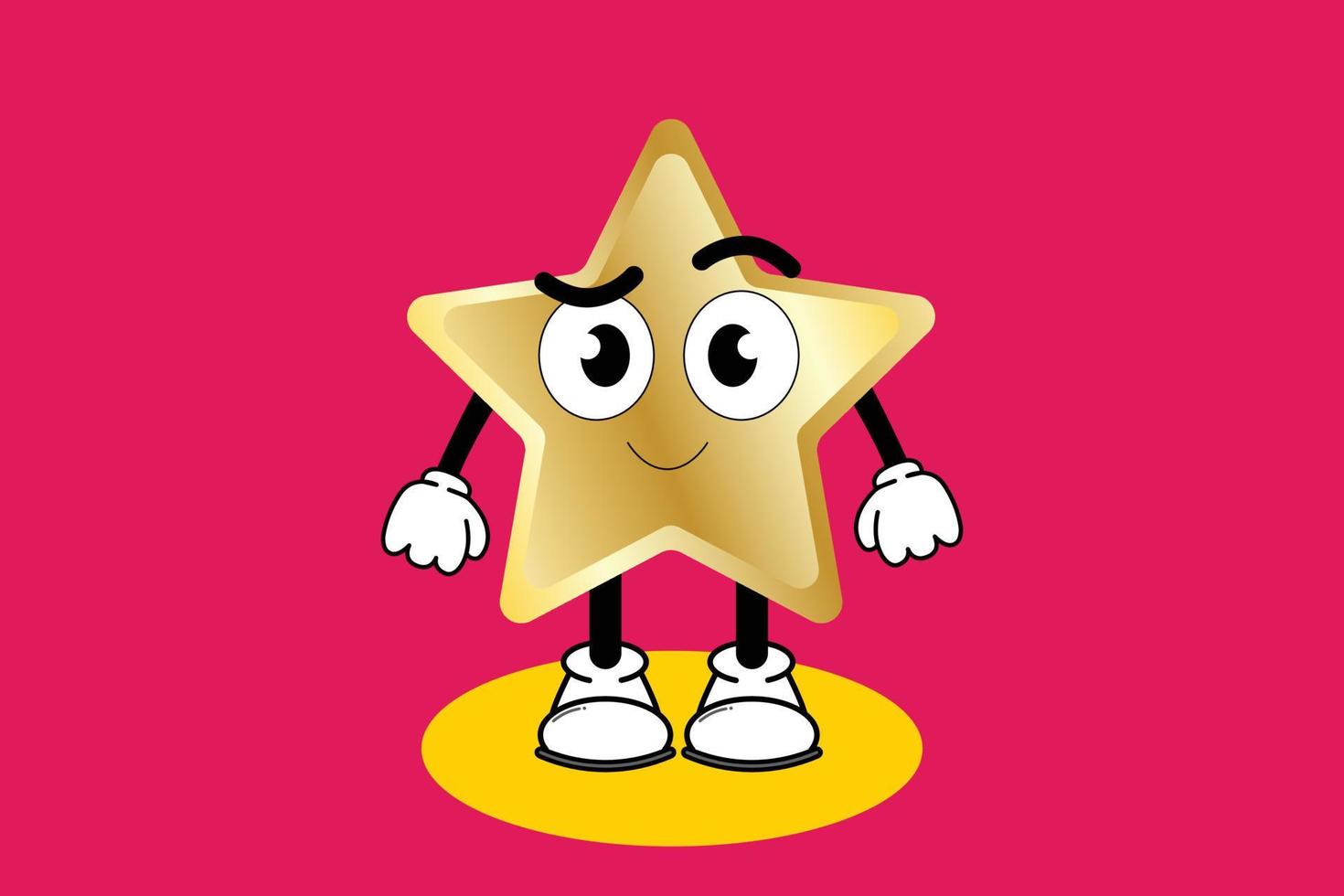 ilustración vectorial personaje de dibujos animados gráficos de linda mascota estrella dorada con pose. adecuado para ilustración de libros infantiles y volante de diseño de elementos, afiche. vector