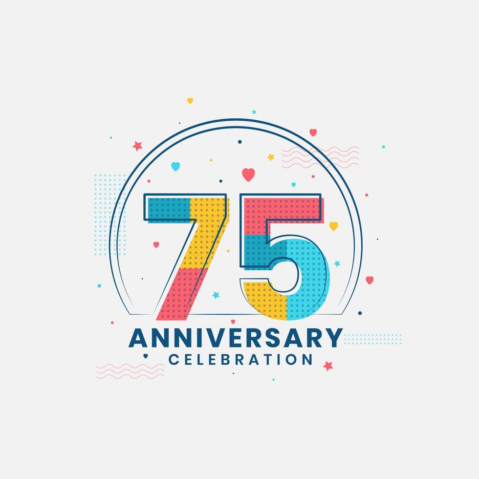 75 Anniversary celebration, Modern 75th Anniversary design vector