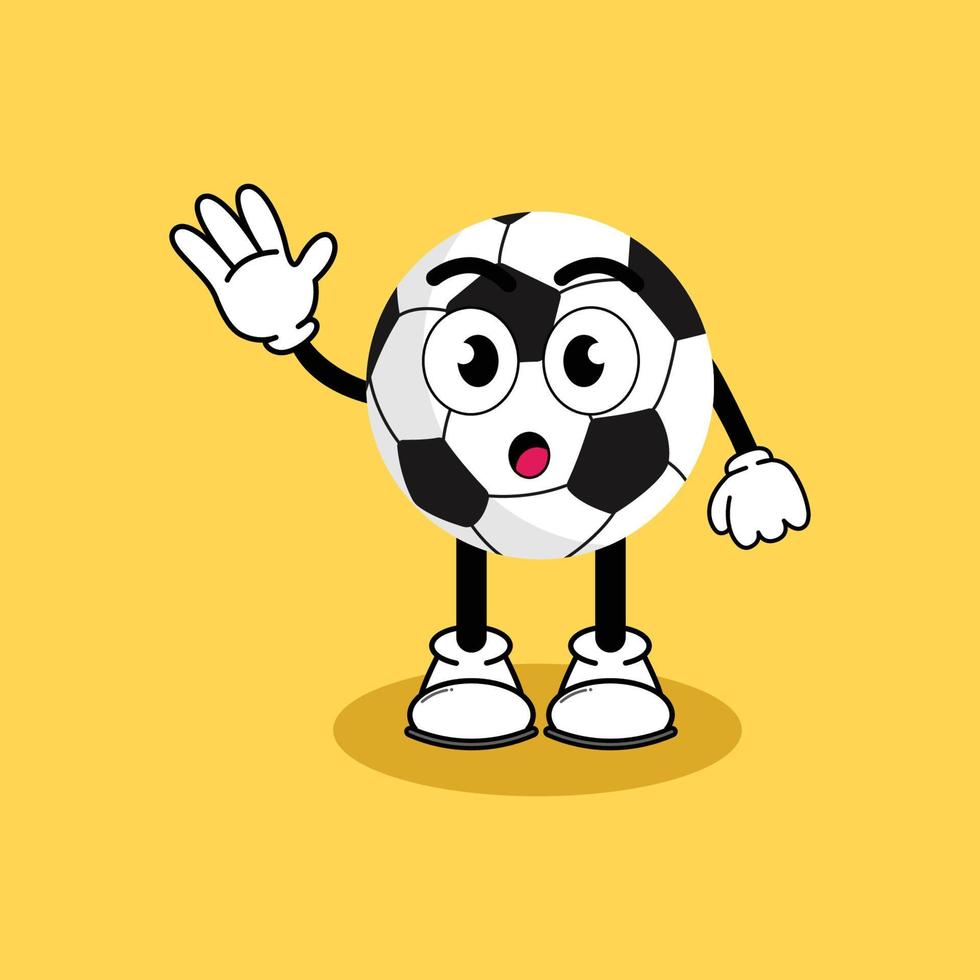 Illustration vector graphic cartoon character of cute mascot Football with pose. Suitable for children book illustration.