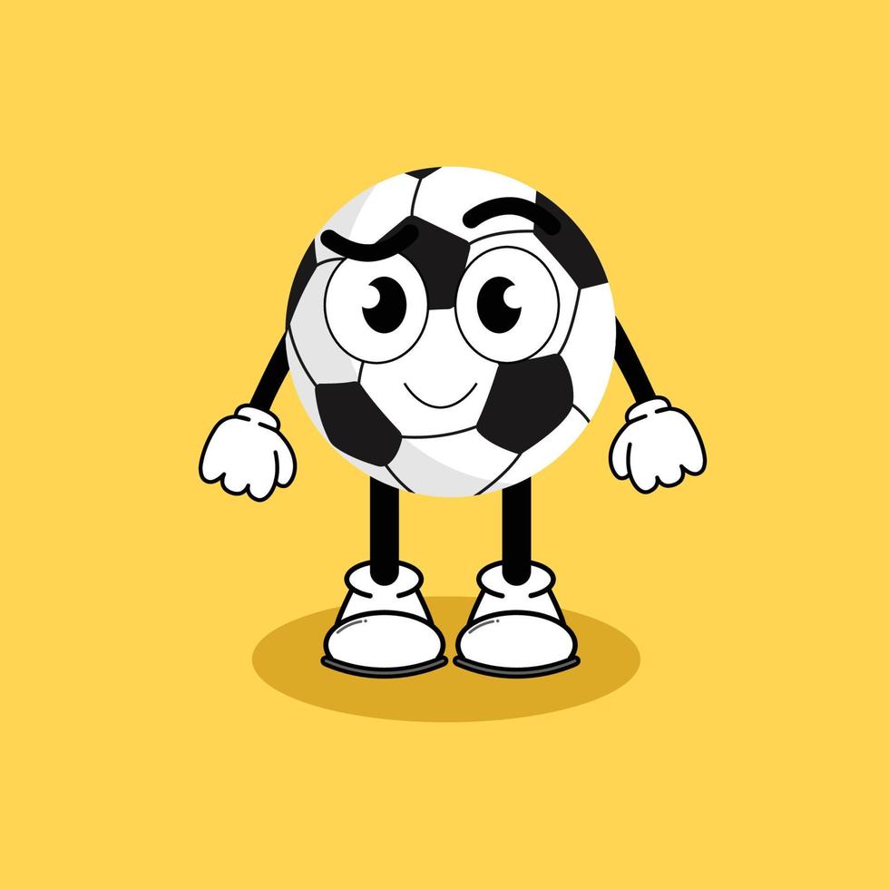 Illustration vector graphic cartoon character of cute mascot Football with pose. Suitable for children book illustration.