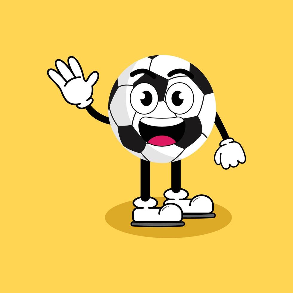 ilustración vectorial personaje de dibujos animados gráficos de linda mascota de fútbol con pose. adecuado para la ilustración de libros infantiles. vector