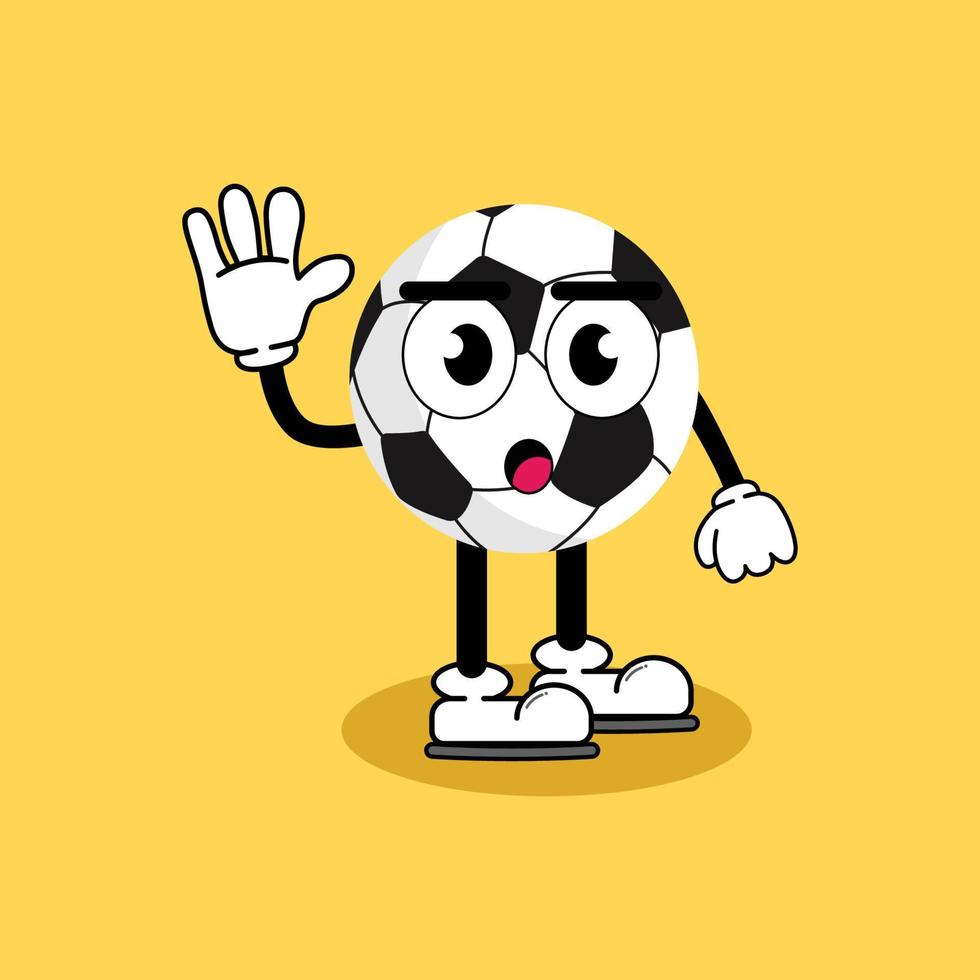 ilustración vectorial personaje de dibujos animados gráficos de linda mascota de fútbol con pose. adecuado para la ilustración de libros infantiles. vector