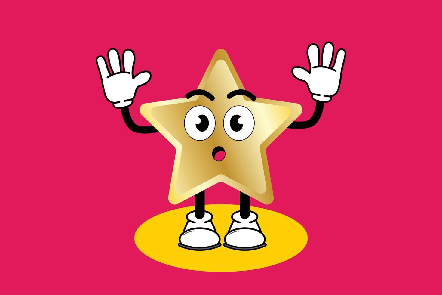 Illustration vector graphic cartoon character of cute mascot golden star with pose. Suitable for children book illustration and element design flyer,poster.