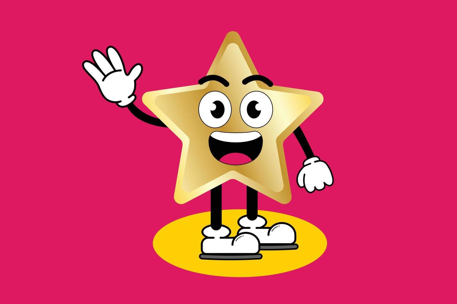 Illustration vector graphic cartoon character of cute mascot golden star with pose. Suitable for children book illustration and element design flyer,poster.