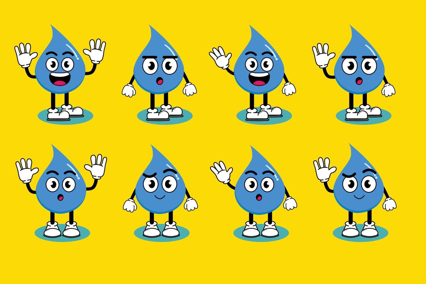 Illustration vector graphic cartoon character of Cute mascot water with pose. Suitable for children book illustration and element design.