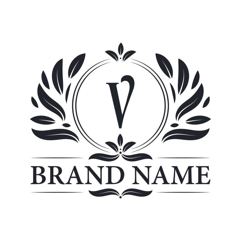 Luxury and elegant V letter logo design template. vector