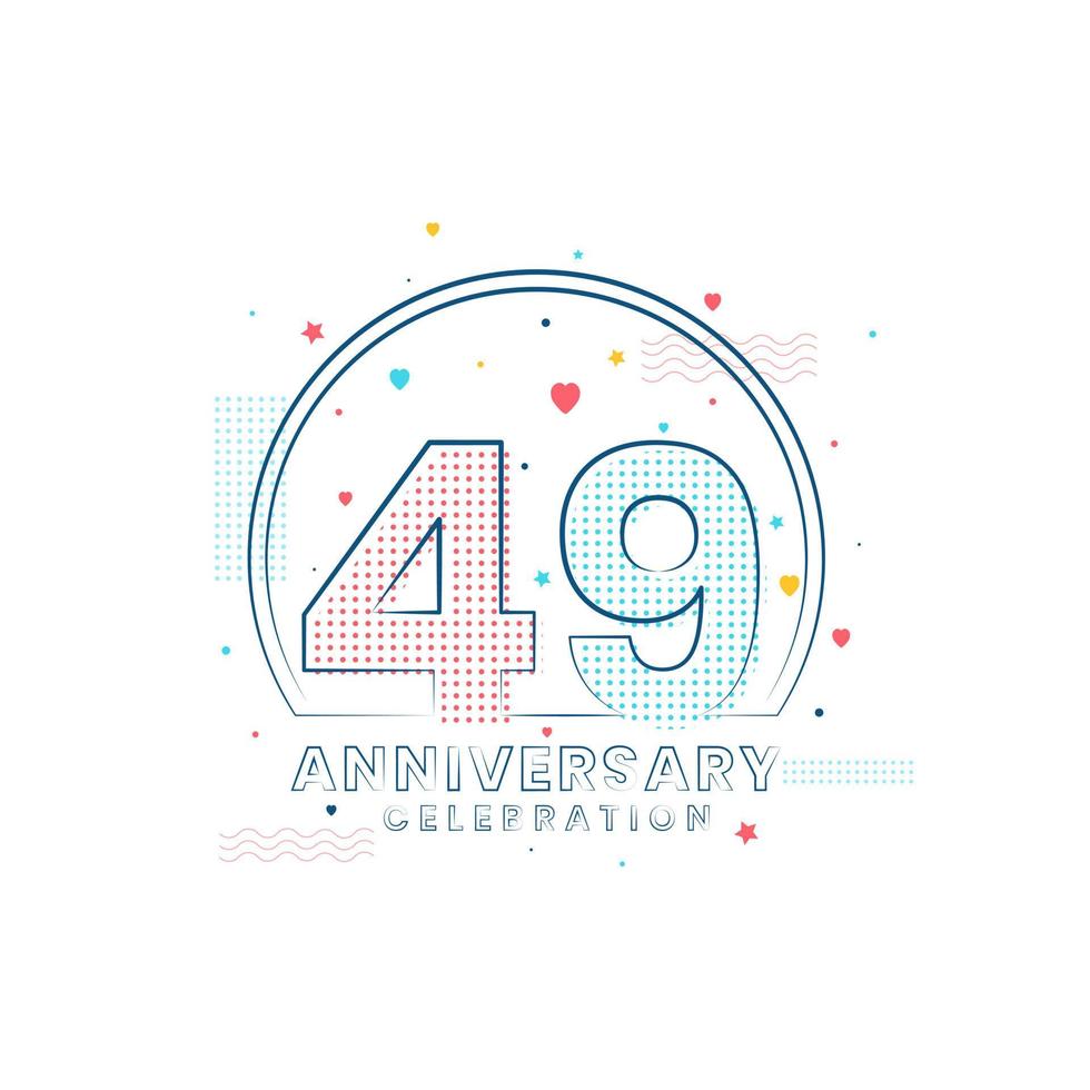 Celebración del aniversario de 49 años, diseño moderno del 49 aniversario. vector