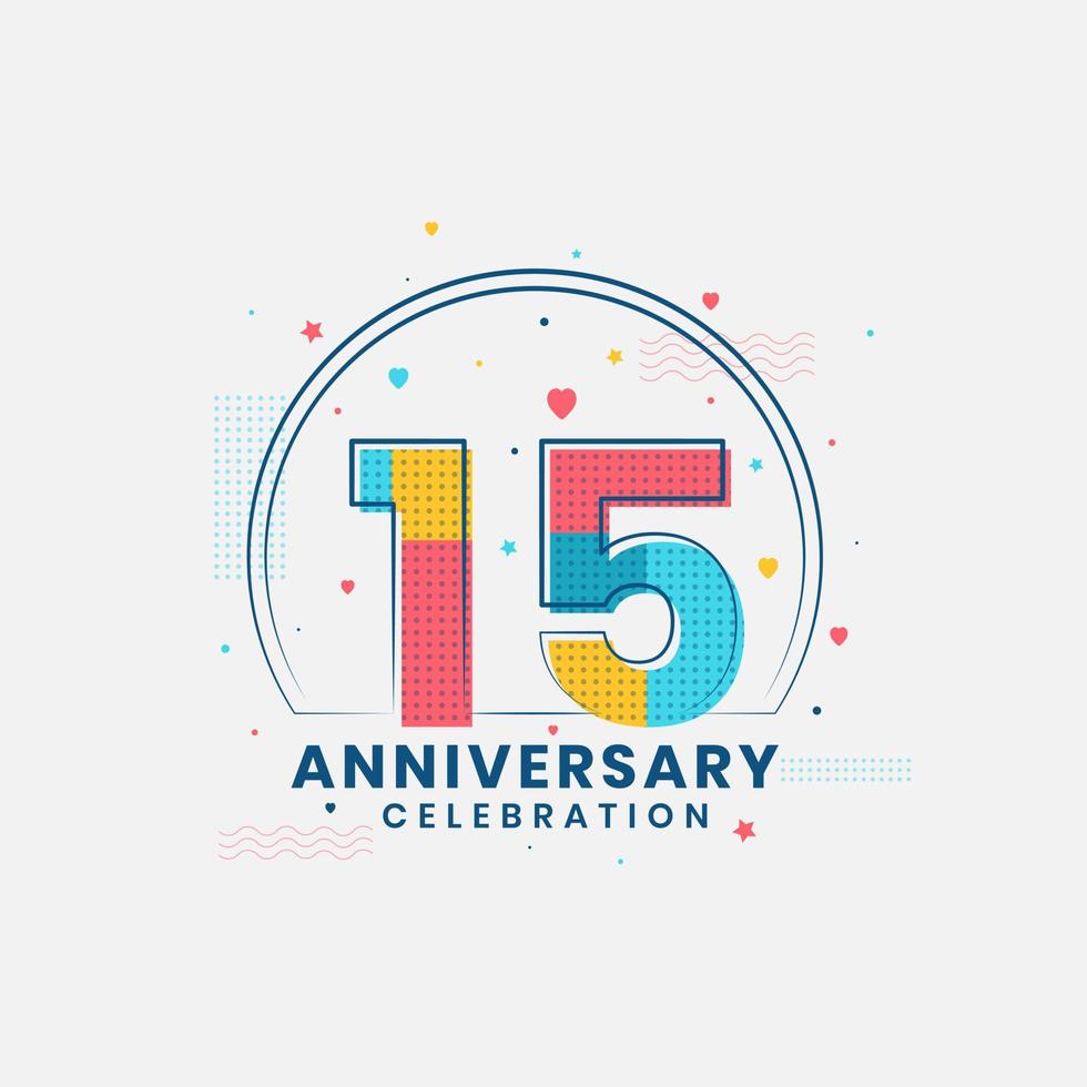 15 Anniversary celebration, Modern 15th Anniversary design vector