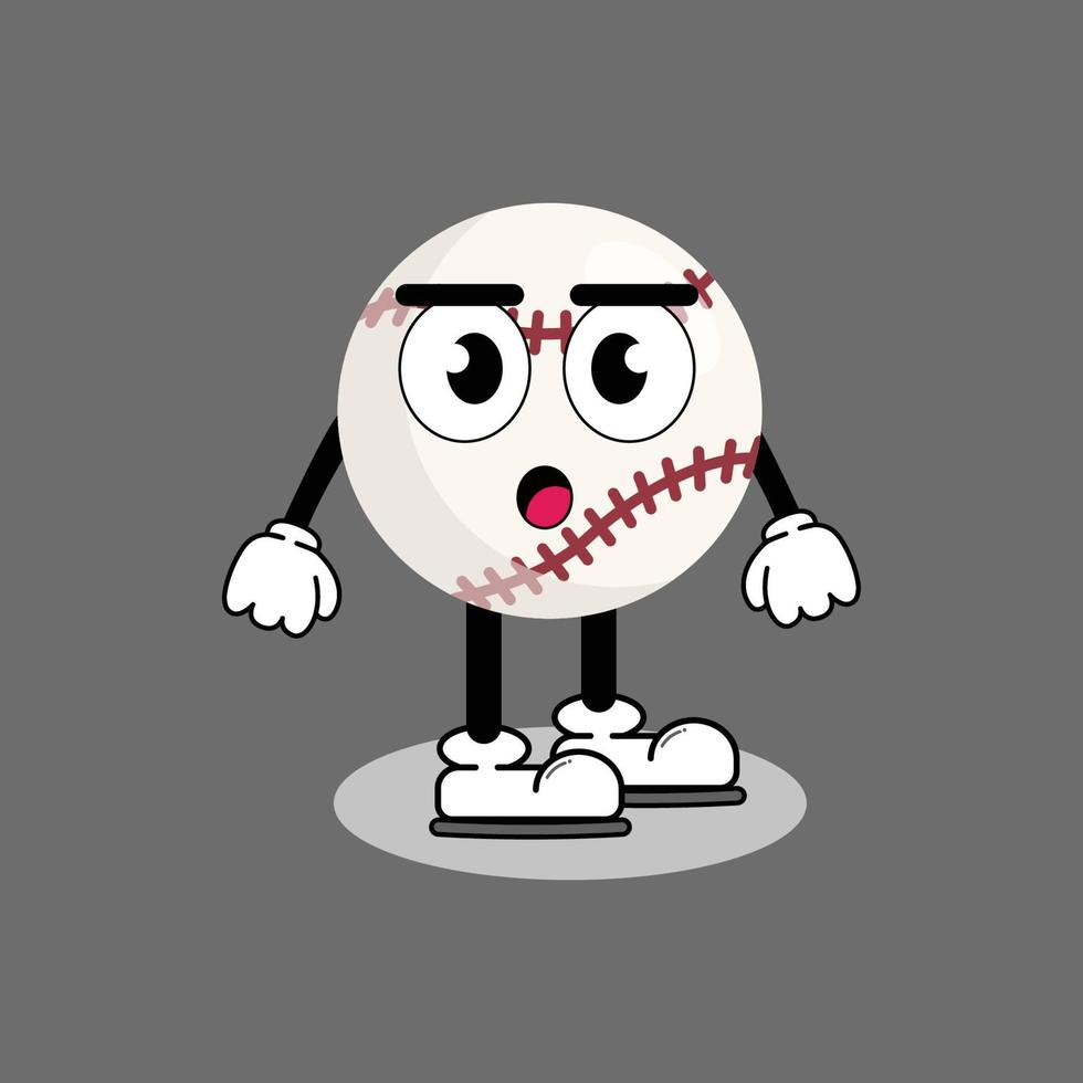 Illustration vector graphic cartoon character of cute mascot baseball with pose. Suitable for children book illustration.