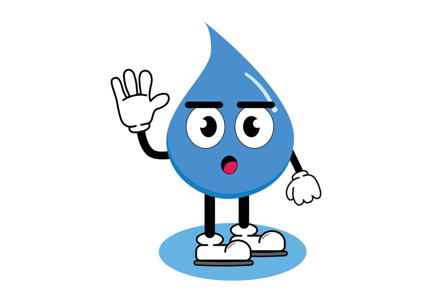 ilustración vectorial personaje de dibujos animados gráficos de linda mascota agua con pose. adecuado para la ilustración de libros infantiles y el diseño de elementos. vector