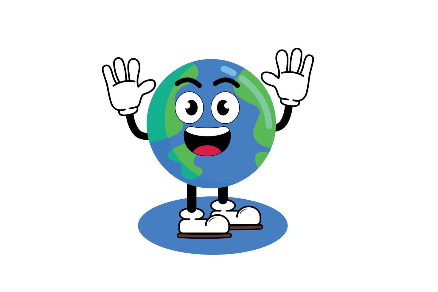 Illustration vector graphic cartoon character of cute mascot earth with pose. Suitable for children book illustration and element design.