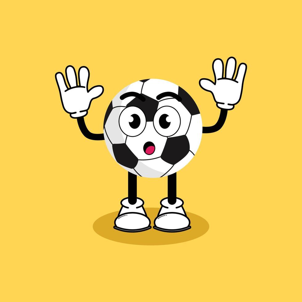 Illustration vector graphic cartoon character of cute mascot Football with pose. Suitable for children book illustration.
