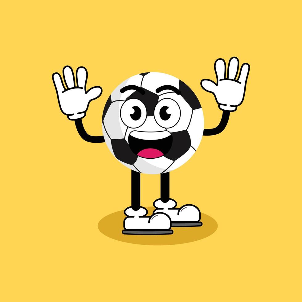 Illustration vector graphic cartoon character of cute mascot Football with pose. Suitable for children book illustration.