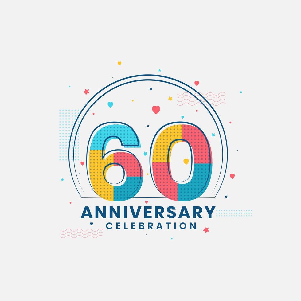 60 Anniversary celebration, Modern 60th Anniversary design vector