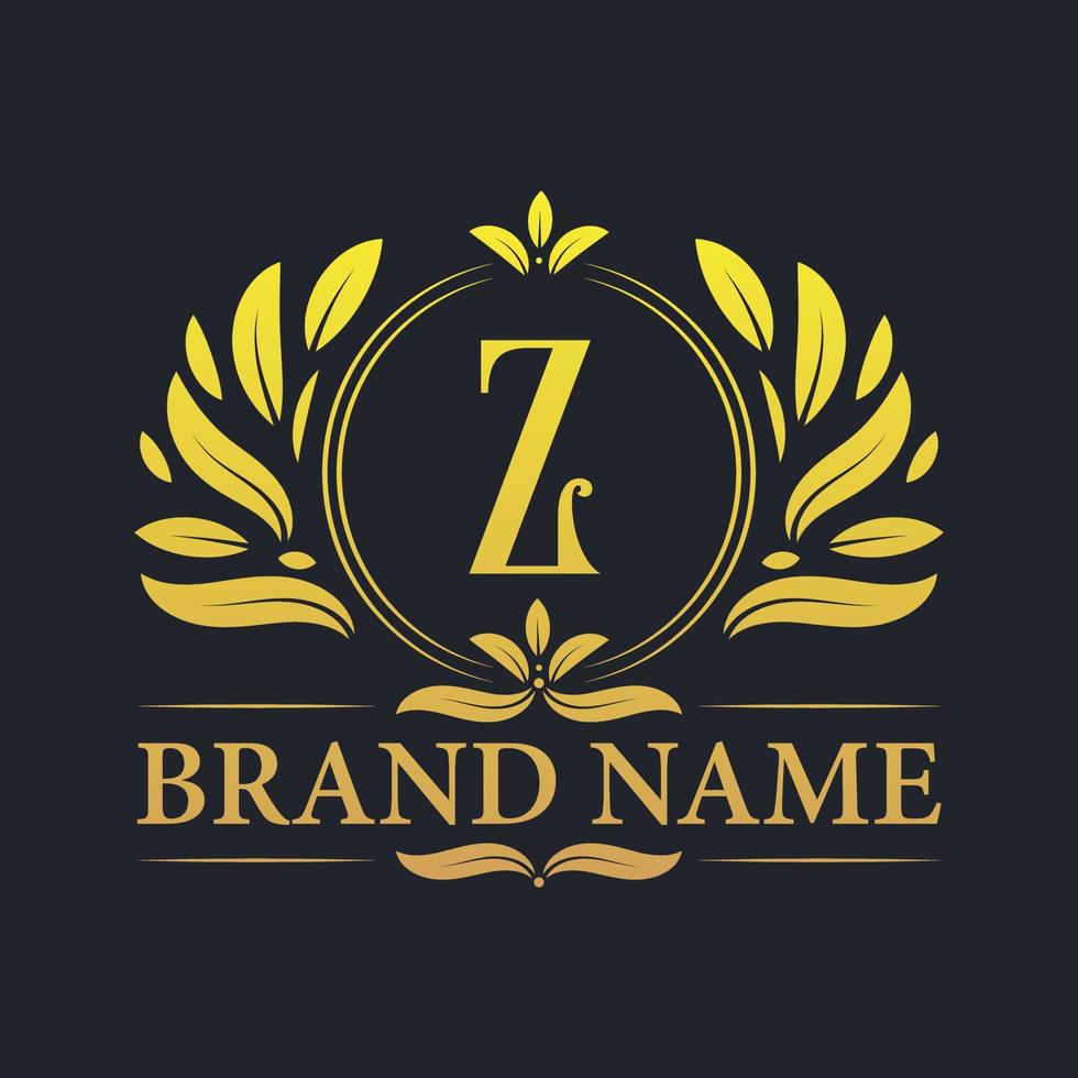 diseño de logotipo de letra z dorada de lujo vintage. vector